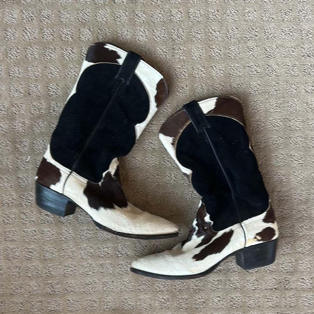 Vintage and suede leather cowgirl western boots